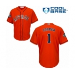 Men's Houston Astros #1 Carlos Correa Replica Orange Alternate Cool Base 2019 World Series Bound Baseball Jersey