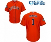 Men's Houston Astros #1 Carlos Correa Replica Orange Alternate Cool Base 2019 World Series Bound Baseball Jersey