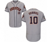 Men's Houston Astros #10 Yuli Gurriel Grey Road Flex Base Authentic Collection 2019 World Series Bound Baseball Jersey