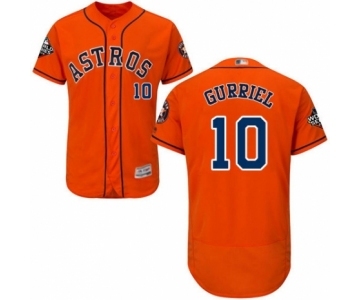 Men's Houston Astros #10 Yuli Gurriel Orange Alternate Flex Base Authentic Collection 2019 World Series Bound Baseball Jersey