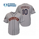 Men's Houston Astros #10 Yuli Gurriel Replica Grey Road Cool Base 2019 World Series Bound Baseball Jersey