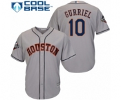 Men's Houston Astros #10 Yuli Gurriel Replica Grey Road Cool Base 2019 World Series Bound Baseball Jersey