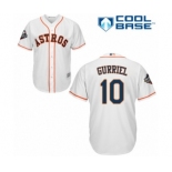 Men's Houston Astros #10 Yuli Gurriel Replica White Home Cool Base 2019 World Series Bound Baseball Jersey