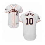 Men's Houston Astros #10 Yuli Gurriel White Home Flex Base Authentic Collection 2019 World Series Bound Baseball Jersey