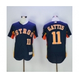 Men's Houston Astros #11 Evan Gattis Majestic Navy Blue Flexbase Authentic Collection Player Jersey