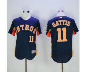 Men's Houston Astros #11 Evan Gattis Majestic Navy Blue Flexbase Authentic Collection Player Jersey