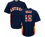 Men's Houston Astros #16 Aledmys Diaz Authentic Navy Blue Team Logo Fashion Cool Base Baseball Jersey