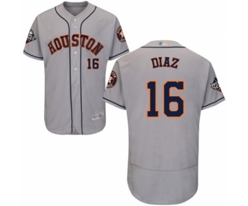 Men's Houston Astros #16 Aledmys Diaz Grey Road Flex Base Authentic Collection 2019 World Series Bound Baseball Jersey