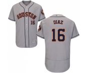 Men's Houston Astros #16 Aledmys Diaz Grey Road Flex Base Authentic Collection Baseball Jersey