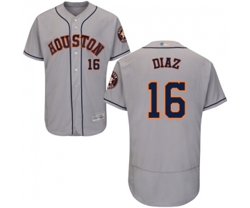 Men's Houston Astros #16 Aledmys Diaz Grey Road Flex Base Authentic Collection Baseball Jersey