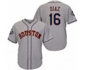 Men's Houston Astros #16 Aledmys Diaz Replica Grey Road Cool Base 2019 World Series Bound Baseball Jersey