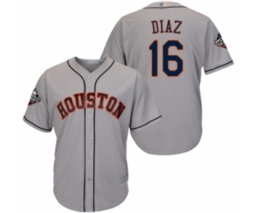 Men's Houston Astros #16 Aledmys Diaz Replica Grey Road Cool Base 2019 World Series Bound Baseball Jersey