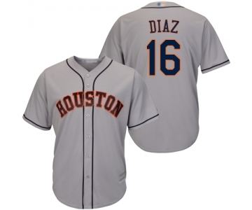 Men's Houston Astros #16 Aledmys Diaz Replica Grey Road Cool Base Baseball Jersey