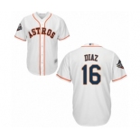 Men's Houston Astros #16 Aledmys Diaz Replica White Home Cool Base 2019 World Series Bound Baseball Jersey