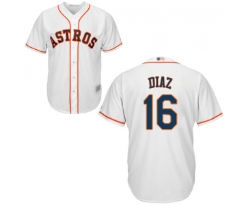 Men's Houston Astros #16 Aledmys Diaz Replica White Home Cool Base Baseball Jersey