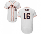 Men's Houston Astros #16 Aledmys Diaz White Home Flex Base Authentic Collection Baseball Jersey