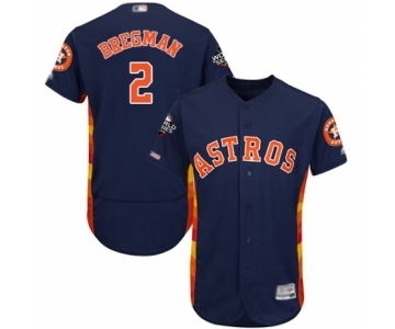 Men's Houston Astros #2 Alex Bregman Navy Blue Alternate Flex Base Authentic Collection 2019 World Series Bound Baseball Jersey