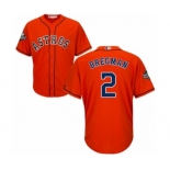 Men's Houston Astros #2 Alex Bregman Replica Orange Alternate Cool Base 2019 World Series Bound Baseball Jersey