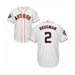 Men's Houston Astros #2 Alex Bregman Replica White Home Cool Base 2019 World Series Bound Baseball Jersey