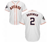 Men's Houston Astros #2 Alex Bregman Replica White Home Cool Base 2019 World Series Bound Baseball Jersey