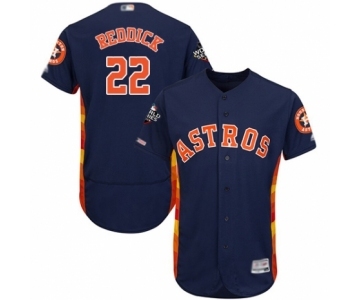 Men's Houston Astros #22 Josh Reddick Navy Blue Alternate Flex Base Authentic Collection 2019 World Series Bound Baseball Jersey