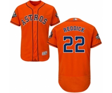 Men's Houston Astros #22 Josh Reddick Orange Alternate Flex Base Authentic Collection 2019 World Series Bound Baseball Jersey