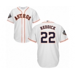 Men's Houston Astros #22 Josh Reddick Replica White Home Cool Base 2019 World Series Bound Baseball Jersey