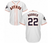 Men's Houston Astros #22 Josh Reddick Replica White Home Cool Base 2019 World Series Bound Baseball Jersey