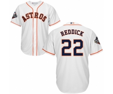 Men's Houston Astros #22 Josh Reddick Replica White Home Cool Base 2019 World Series Bound Baseball Jersey