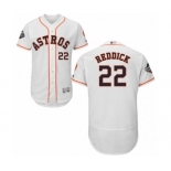 Men's Houston Astros #22 Josh Reddick White Home Flex Base Authentic Collection 2019 World Series Bound Baseball Jersey