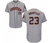 Men's Houston Astros #23 Michael Brantley Grey Road Flex Base Authentic Collection Baseball Jersey