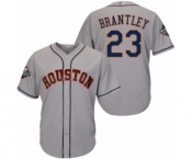 Men's Houston Astros #23 Michael Brantley Replica Grey Road Cool Base 2019 World Series Bound Baseball Jersey