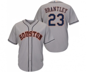 Men's Houston Astros #23 Michael Brantley Replica Grey Road Cool Base Baseball Jersey