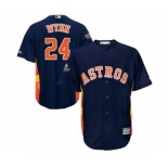 Men's Houston Astros #24 Jimmy Wynn Replica Navy Blue Alternate Cool Base 2019 World Series Bound Baseball Jersey