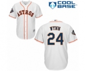 Men's Houston Astros #24 Jimmy Wynn Replica White Home Cool Base 2019 World Series Bound Baseball Jersey