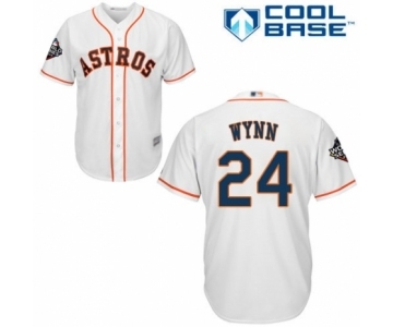 Men's Houston Astros #24 Jimmy Wynn Replica White Home Cool Base 2019 World Series Bound Baseball Jersey