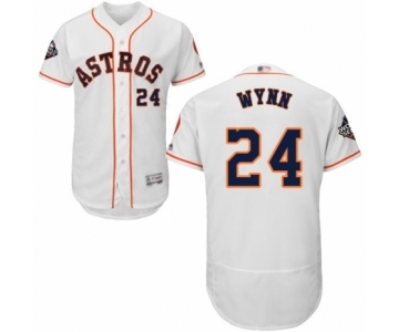 Men's Houston Astros #24 Jimmy Wynn White Home Flex Base Authentic Collection 2019 World Series Bound Baseball Jersey