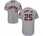 Men's Houston Astros #25 Jose Cruz Jr. Grey Road Flex Base Authentic Collection 2019 World Series Bound Baseball Jersey