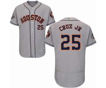 Men's Houston Astros #25 Jose Cruz Jr. Grey Road Flex Base Authentic Collection 2019 World Series Bound Baseball Jersey