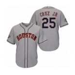 Men's Houston Astros #25 Jose Cruz Jr. Replica Grey Road Cool Base 2019 World Series Bound Baseball Jersey