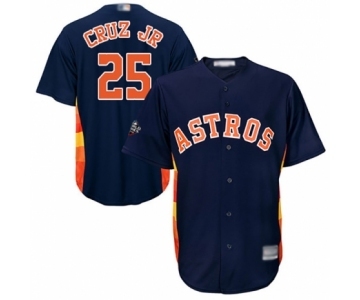 Men's Houston Astros #25 Jose Cruz Jr. Replica Navy Blue Alternate Cool Base 2019 World Series Bound Baseball Jersey