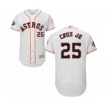 Men's Houston Astros #25 Jose Cruz Jr. White Home Flex Base Authentic Collection 2019 World Series Bound Baseball Jersey