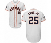 Men's Houston Astros #25 Jose Cruz Jr. White Home Flex Base Authentic Collection 2019 World Series Bound Baseball Jersey