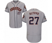 Men's Houston Astros #27 Jose Altuve Grey Road Flex Base Authentic Collection 2019 World Series Bound Baseball Jersey