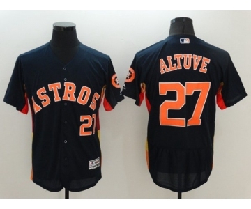 Men's Houston Astros #27 Jose Altuve Majestic Navy Blue Flexbase Authentic Collection Player Jersey