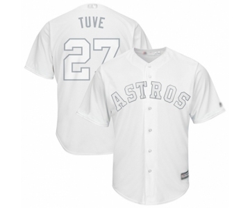 Men's Houston Astros #27 Jose Altuve Tuve Authentic White 2019 Players Weekend Baseball Jersey