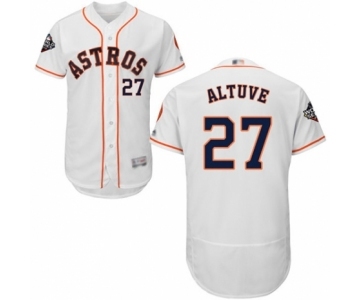 Men's Houston Astros #27 Jose Altuve White Home Flex Base Authentic Collection 2019 World Series Bound Baseball Jersey