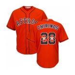 Men's Houston Astros #28 Robinson Chirinos Authentic Orange Team Logo Fashion Cool Base Baseball Jersey