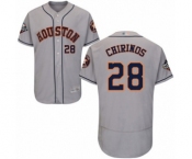 Men's Houston Astros #28 Robinson Chirinos Grey Road Flex Base Authentic Collection 2019 World Series Bound Baseball Jersey