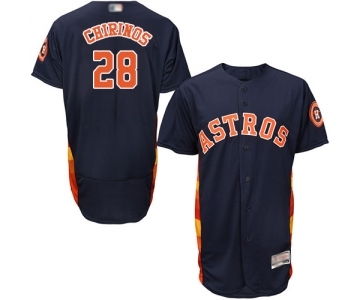 Men's Houston Astros #28 Robinson Chirinos Navy Blue Alternate Flex Base Authentic Collection Baseball Jersey